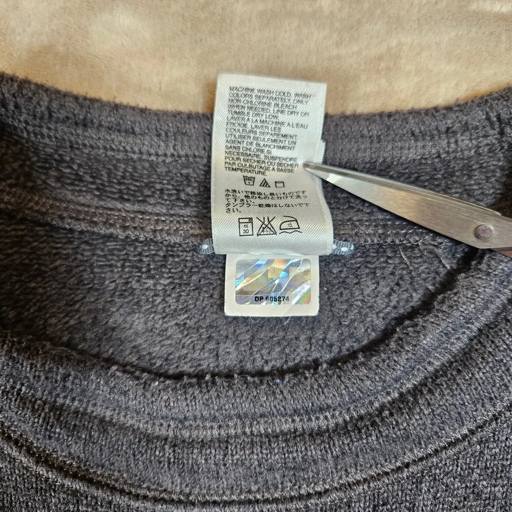 Vtg The North Face Mens Gray Knit Pullover Sweater Lg Pocket Raglan Sleeve Y2K